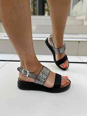 Kentro Босоніжки жіночі KENTO 3127 чорний/срібні (літо, шкіра натуральна) (926) Коломыя