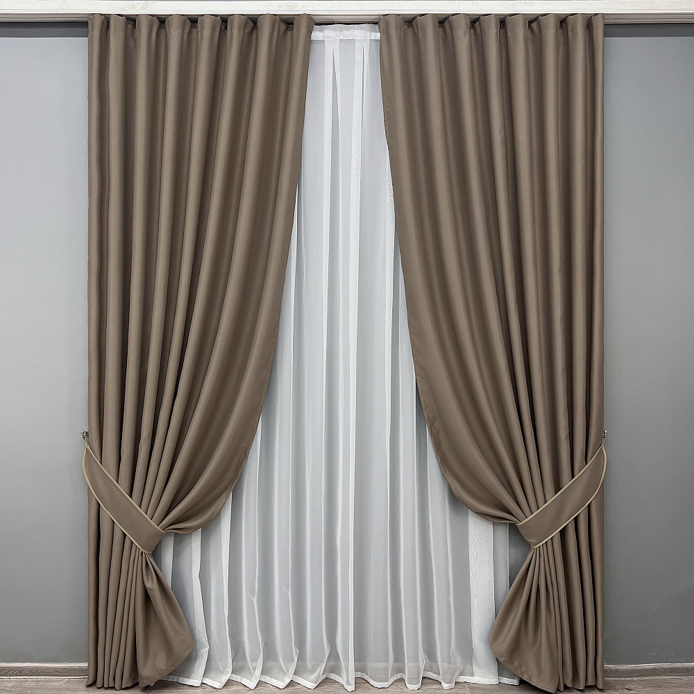 Комплект готовых штор VR-Textil Bagema Rvs № 2069ш Капучино 150х270 см 2 шт (33-1265) Киев - изображение 2