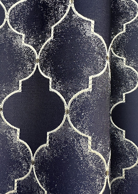 Комплект готових штор VR-Textil Жакард SAPFIR № 1751ш Темно-синій з молочним 150х300 см 2 шт (33-0715) Київ - фото 6