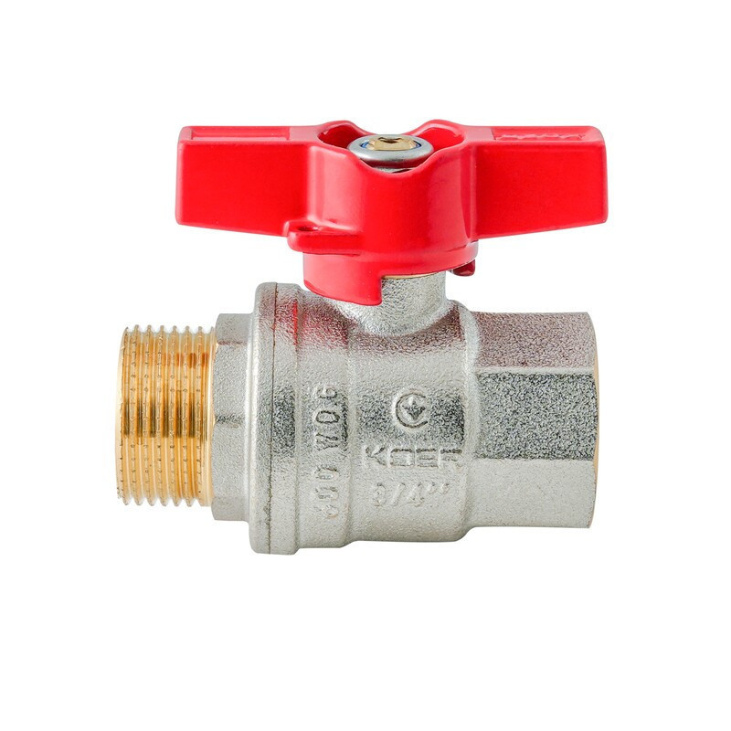 Кран кульовий ГШМ Koer Extreme KE.218-20 - 3/4" FM ручка "метелик" червона (KR5760)   ( 20091 ) Харків - фото 4
