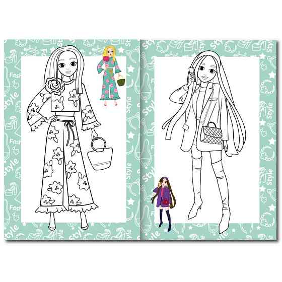 Книжка розмальовка "Модниці" РМ-48-36 с цветными подсказками Вінниця