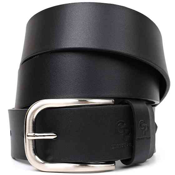 Шкіряний чоловічий ремінь під джинси Чорний (GRANDE PELLE) Київ