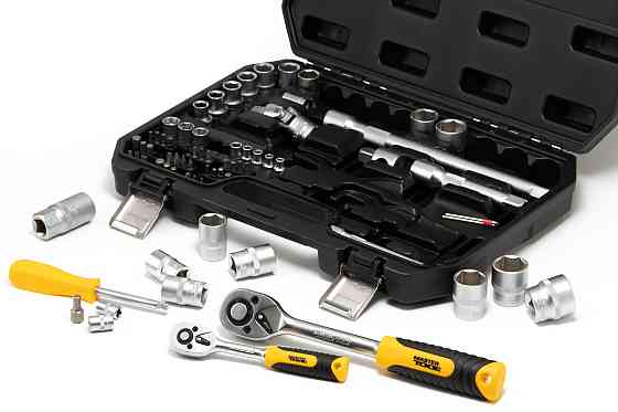 MASTERTOOL Набір інструментів MASTERTOOL ¼"&½" 72 шт 4-13 мм 10-27 мм CrV кейс з металевими зам Киев