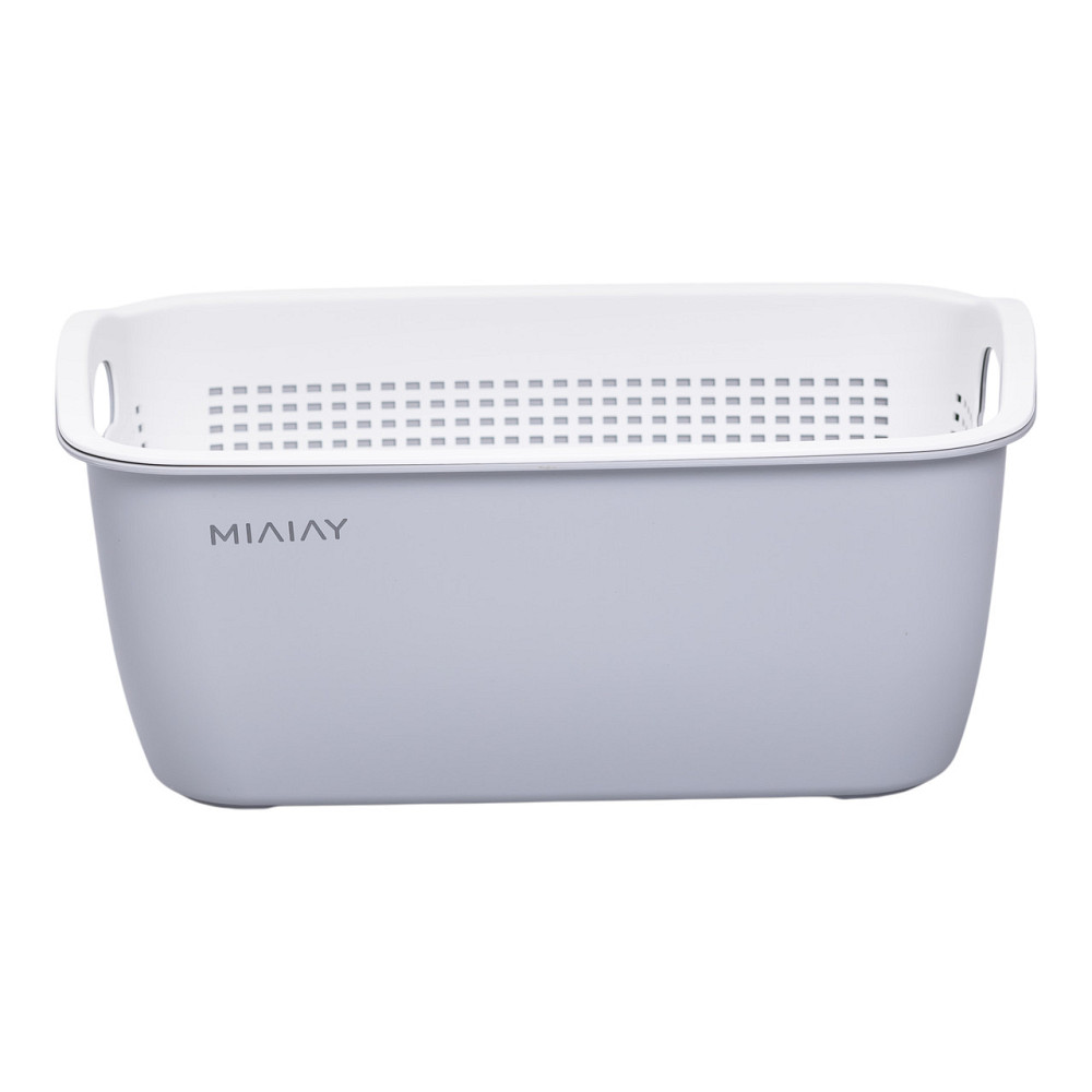 Кошик-друшлак 2 в 1 для миття овочів, фруктів і зелені 32×23×13 (см) Білий HP-45-5W Коломия - фото 5