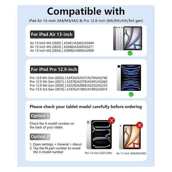 Чохол з клавіатурою кейс Harvopu for iPad Air 13 і Pro 12.9 Чорний мультитач трекпад 7 кольорів підсвітка магнітна клавіатура Київ