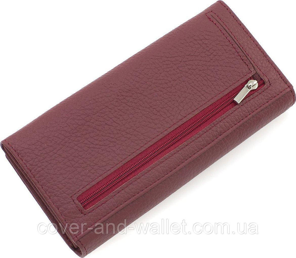 Классический кожаный женский кошелек красного цвета Marco Coverna MA 501-1 Бордовый Киев - изображение 5