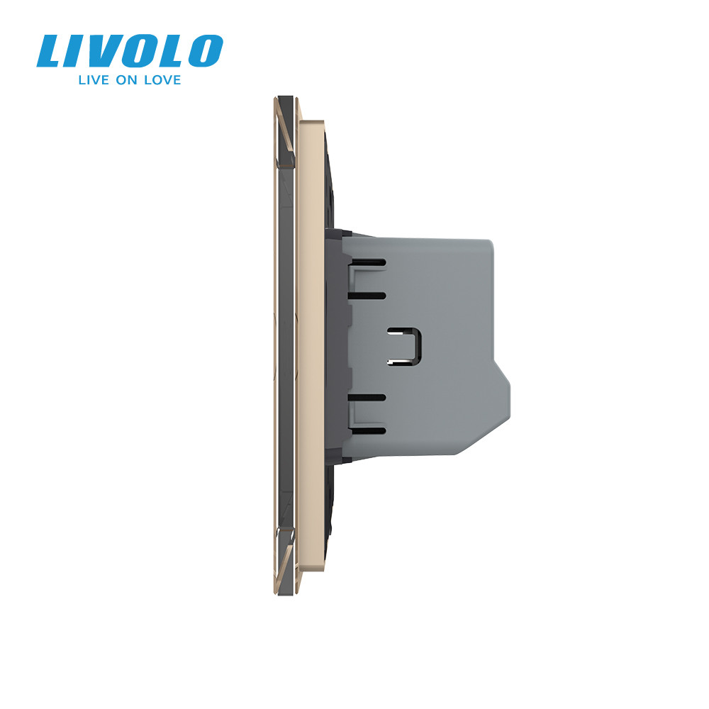 LIVOLO Сенсорний прохідний / перехресний вимикач LIVOLO, 2-сенсорний, золотий матове скло, 5А 2 Коломия - фото 4