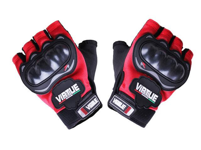 Мотоперчатки всесезонные без пальцев YM001-15 size L мембрана карбон на липучке красные Мукачево - изображение 1