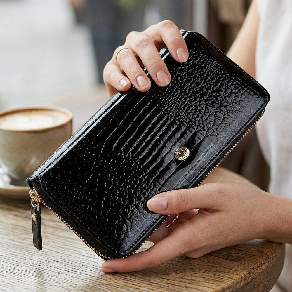 Гаманець жіночий ST Leather 18437 (S7001A) натуральна шкіра Чорний Київ - фото 9