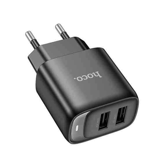 Мережевий зарядний пристрій HOCO C141A Smart dual-port charger Black Одеса
