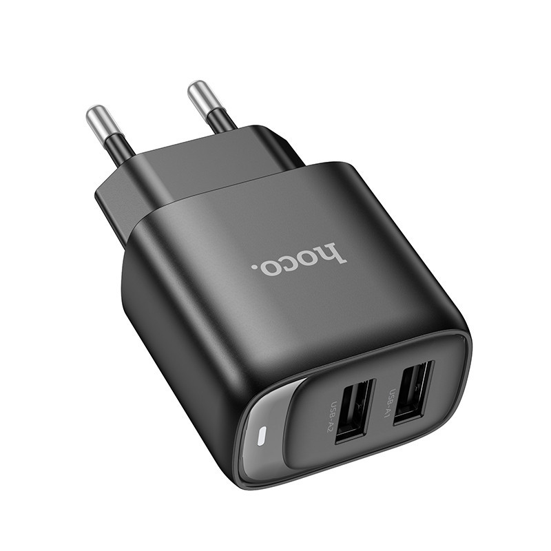 Мережевий зарядний пристрій HOCO C141A Smart dual-port charger Black Одеса - фото 4