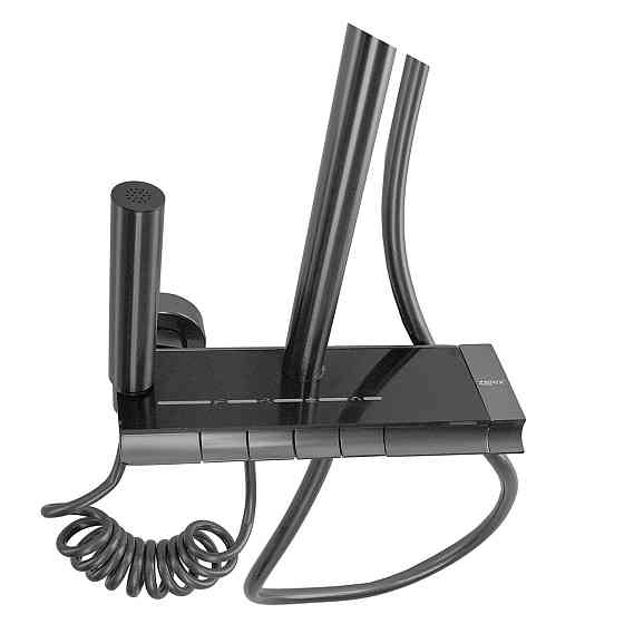 Душевая колонна со смесителем с кнопочным переключателем из алюминия ZERIX PBI-009-J GRAPHITE, 4 режима (ZX5850) Киев