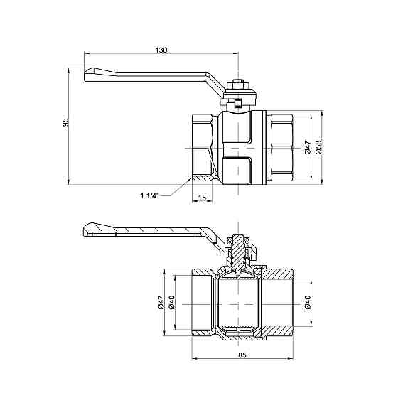 Кран кульовий Icma 1" 1/4 прямий No350 Київ