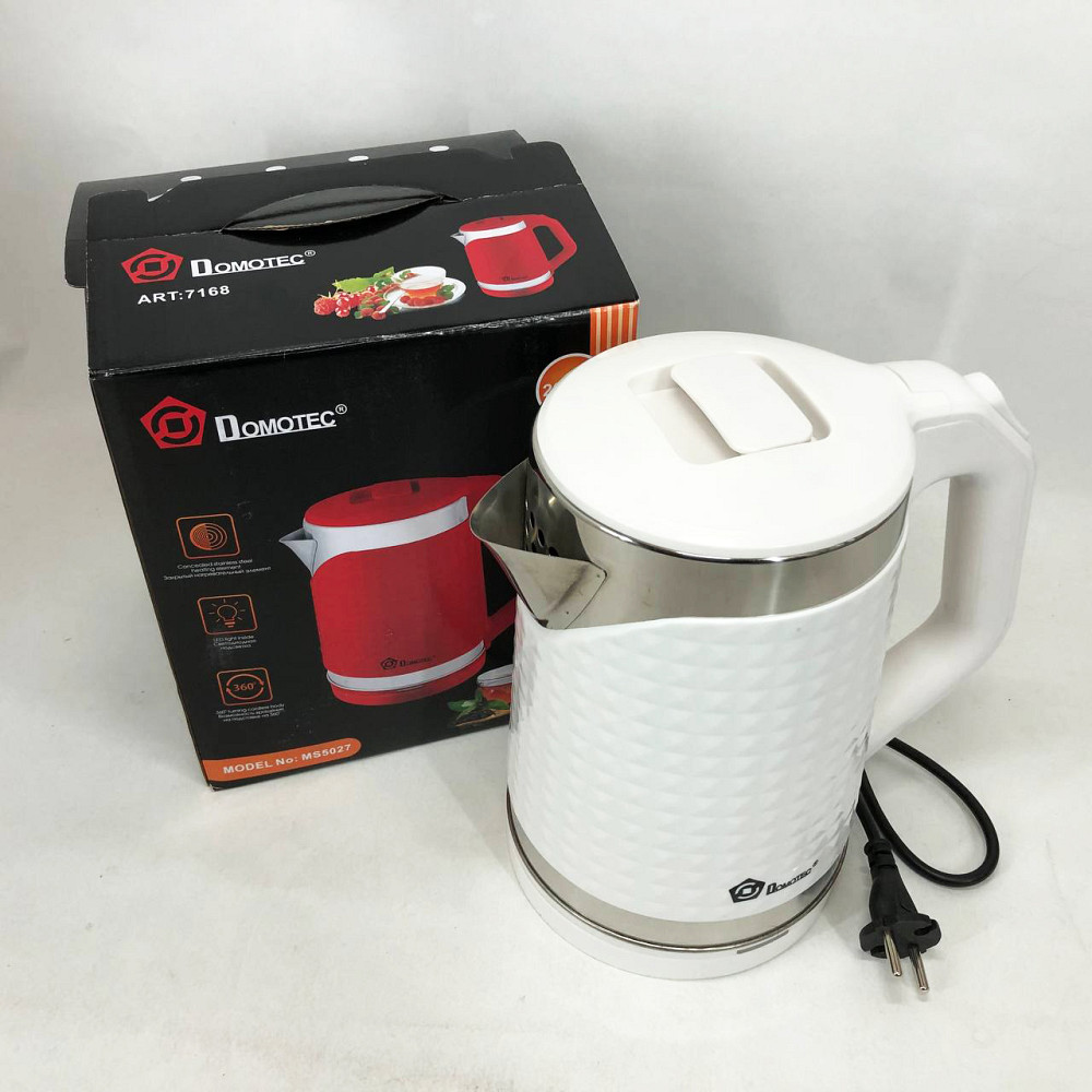 Чайники металлические из нержавеющей стали Domotec MS-5027 2000 Вт 2.2 л, Бытовой чайник для кухни EZ-39 Львов - изображение 5