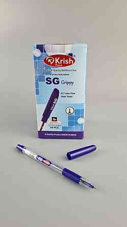 Ручка кулькова автоматична "KrishA SG Grippy" СИНЯЯ (50 шт.) Харків