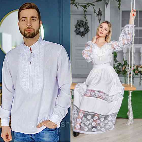 Чоловіча лляна вишиванка Сапфір Кривий Ріг