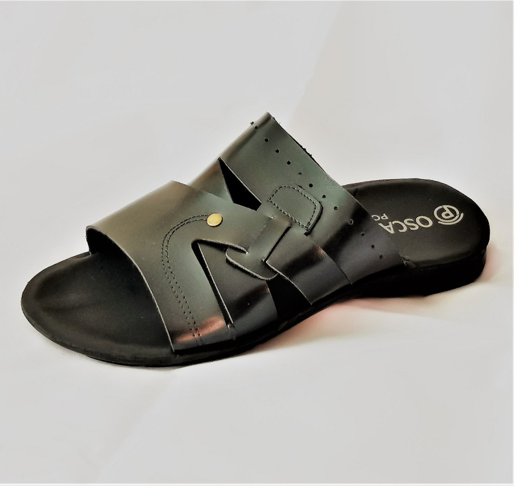 Мужские Шлёпанцы Тапочки Сланцы Чёрные Кожаные (размеры: 41,42,43,44,45) Днепр - изображение 5