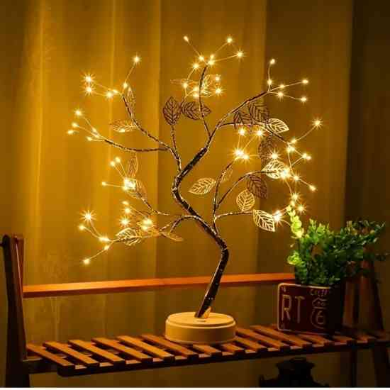 Декоративный светильник-ночник денежное дерево золотое 50см Винница