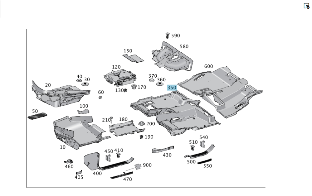 Mercedes-Benz  A1666800241 9H42 Килим салону 2-го ряду сидінь чорний GL/GLS X166 Одеса - фото 2