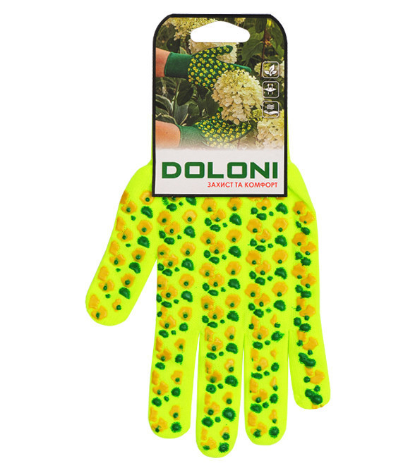 Перчатки рабочие защитные трикотажные с ПВХ рисунком Doloni Садовые 4116, р.10 Ровно - изображение 6