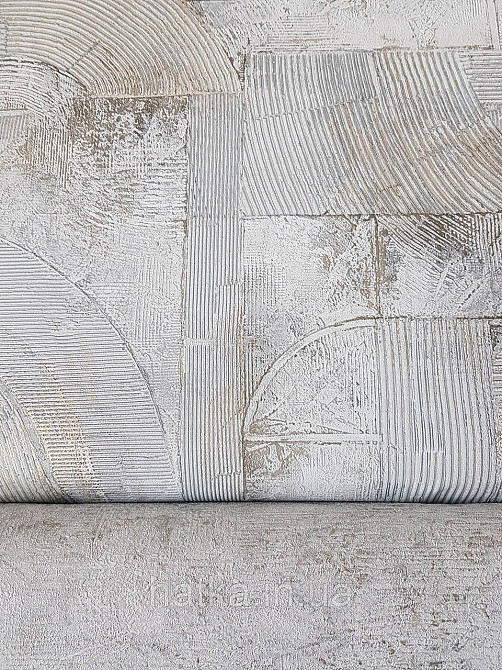 Обои виниловые на флизелине Sintra Edelina геометрия абстракция фигуры структурные 3д серые золотистые Киев - изображение 3