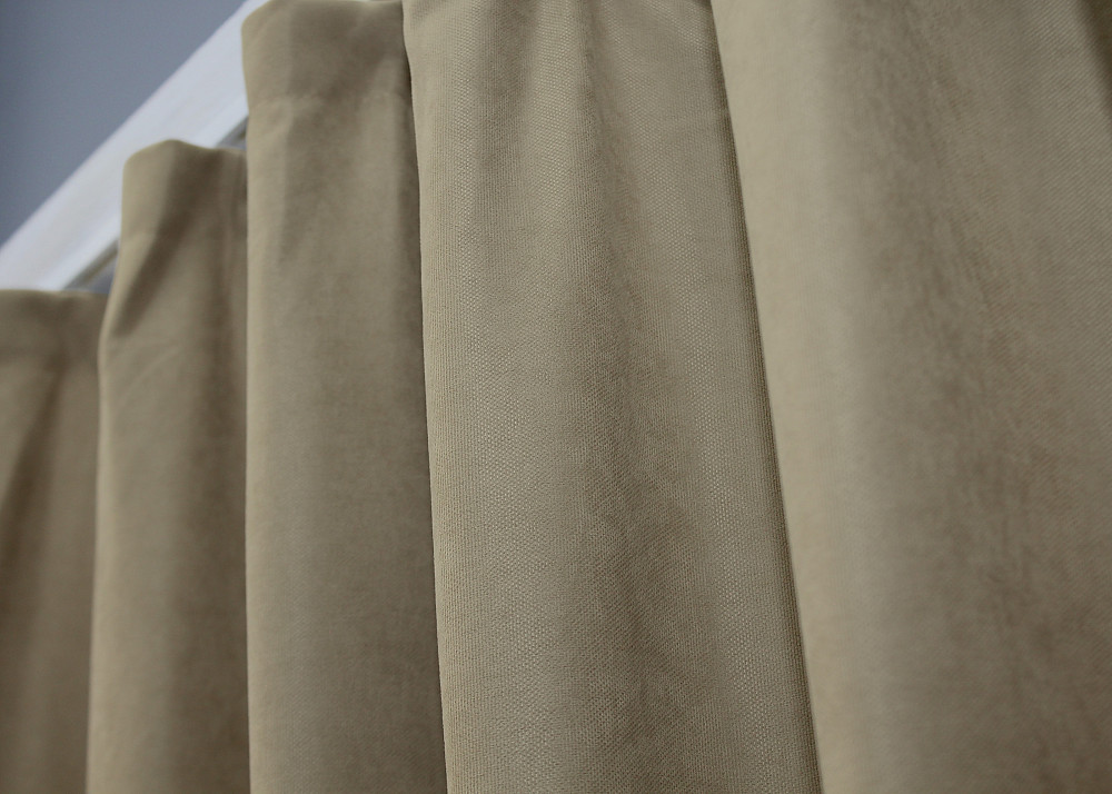 Комплект коротких штор VR-Textil Мікровелюр SPARTA № 1196ш Бежевий 140х170 см 2 шт (35-0105) Київ - фото 5