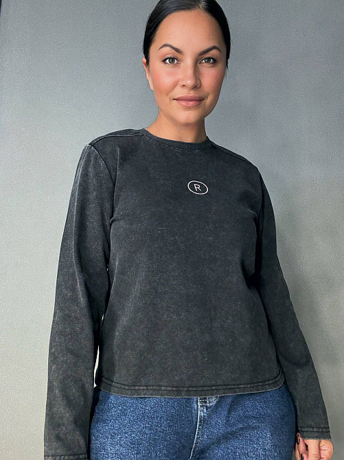 Лонгслив женский A-N 2517-5 трикотажный варка тай-дай с камешками 