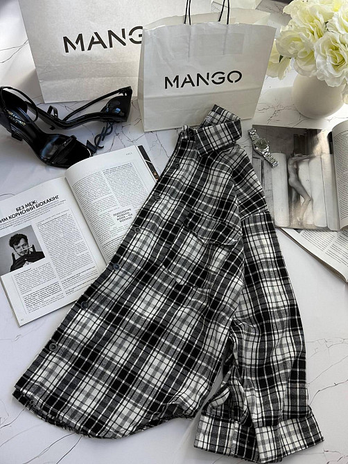 Жіноча тепла оверсайз сорочка в клітинку на ґудзиках кашемір Чорний Одеса - фото 8