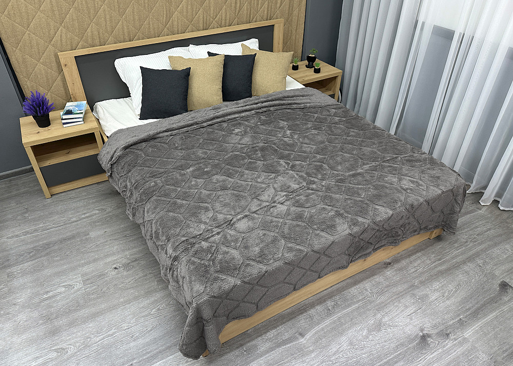 Плед-покривало Ромб 200х230 см (+-5см) Сірий (87-259) Київ - фото 5