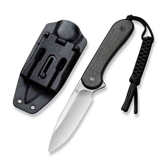 Ніж фіксований тактичний Civivi Elementum, (10.1 см) D2 / Micarta чорний Київ