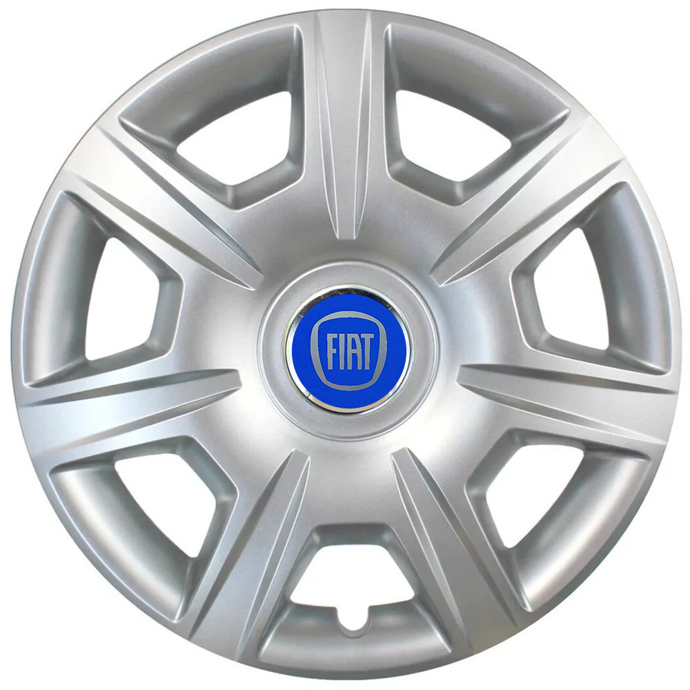 Автомобільні модельні ковпаки R15 Fiat (синій) 327 4шт, SJS, сріблясті Вінниця - фото 1
