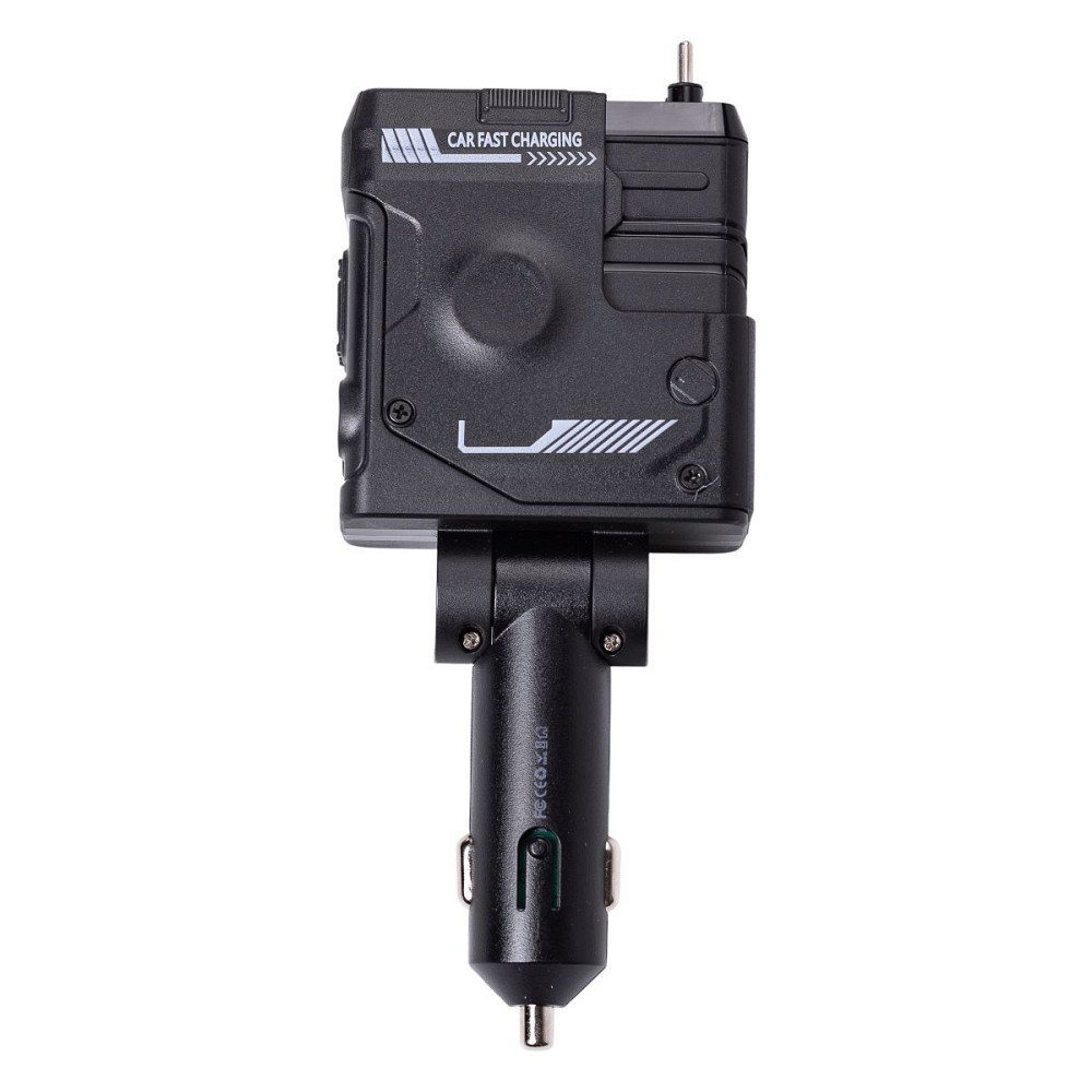 Автомобільний зарядний пристрій MECHA з висувними кабелями та портами USB/Type-C Чорний HP-A1B Коломыя - изображение 2