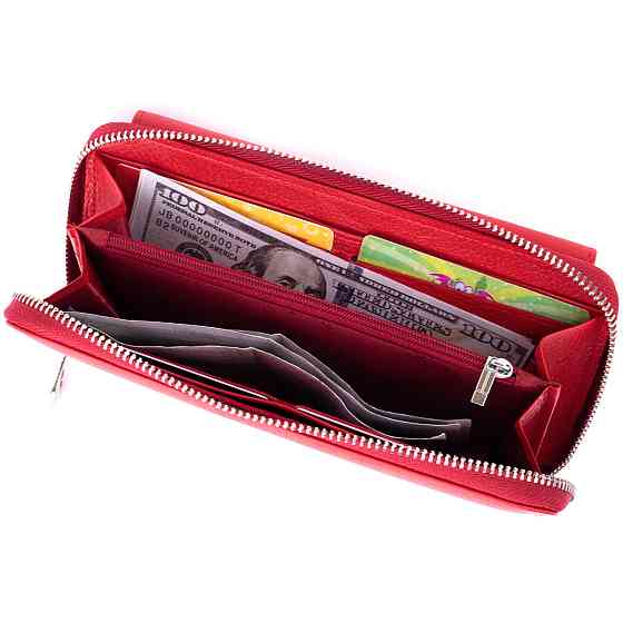 Кошелек с кармашком на лицевой стороне женский ST Leather 19366 Красный Киев