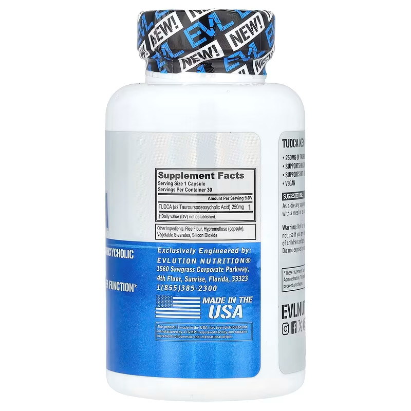 Витамины Evlution Nutrition TUDCA, 250 mg, 30 Veggie Capsules Луцк - изображение 2