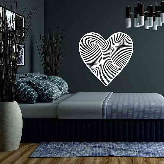 Декоративное настенное Панно «Сердце» Декор на стену 70*70 см, Белый Киев