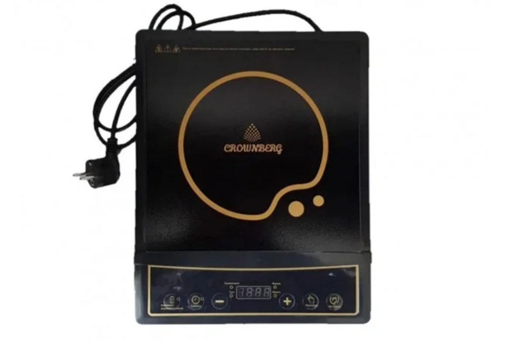 Індукційна плита Crownberg CB-1323, 1 конфорка, 2000 Вт, цифровий дисплей, таймер, чорна Одеса - фото 3