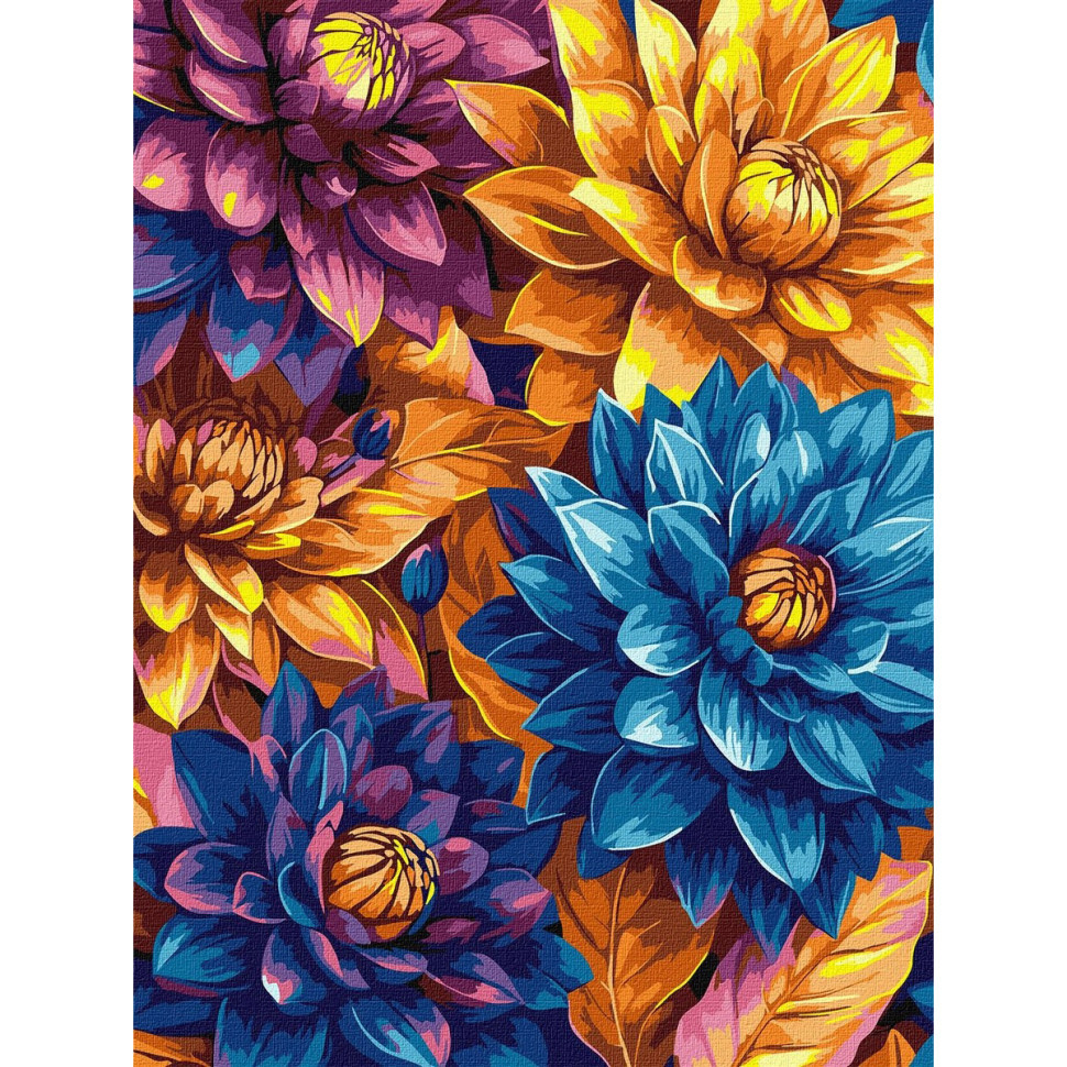 Картина за номерами "Яскраві жоржини" ©art_selena_ua с красками металлик extra KHO3305, 30х40 см Вінниця - фото 1