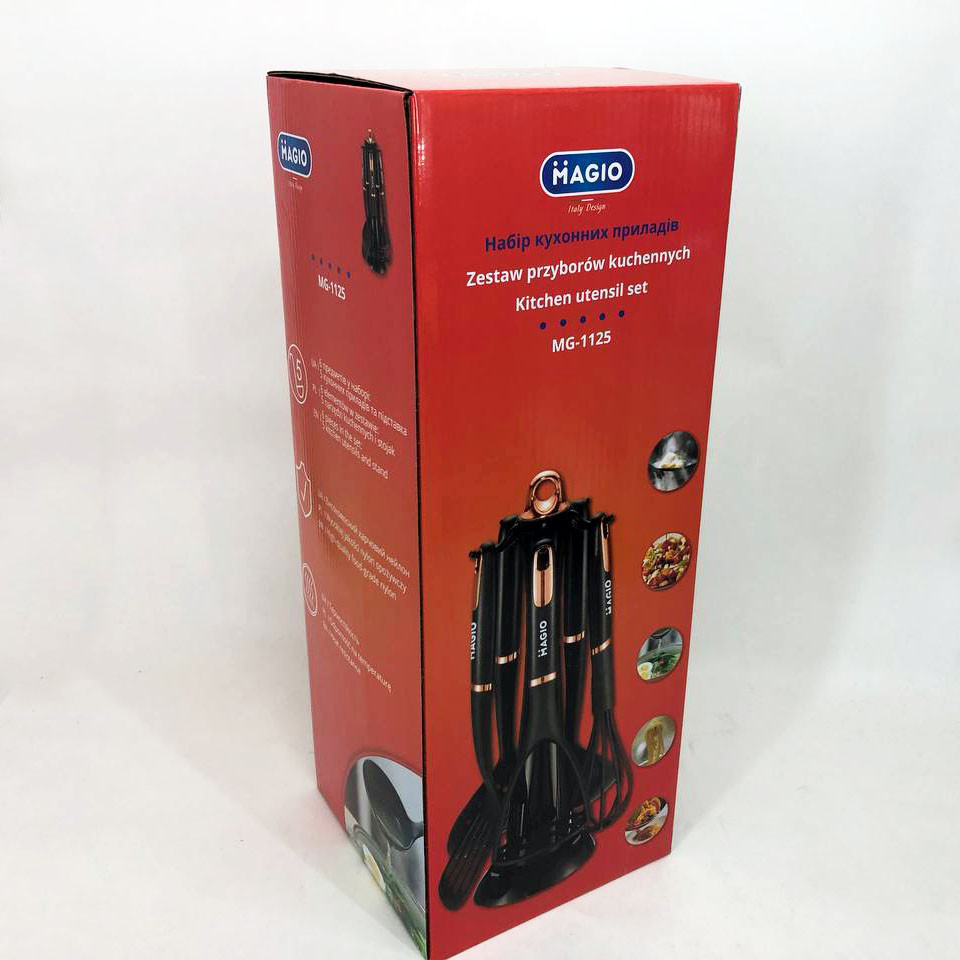 Силіконові кухонні приналежності набір Magio MG-1125, Нейлоновий набір для кухні кухарського WZ-89 Івано-Франківськ - фото 1