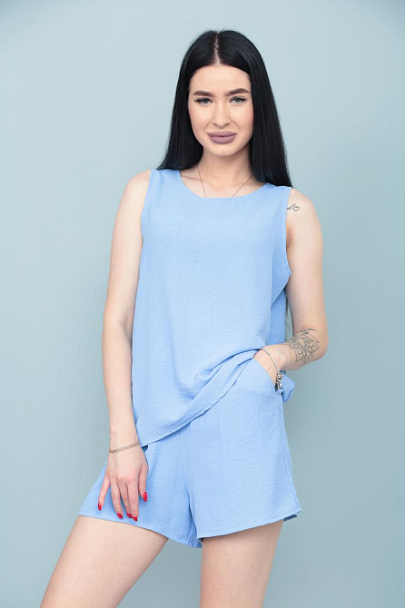 Літній костюм "Ender" оптом | Розпродаж моделі Блакитний, 42-44 Київ - фото 1