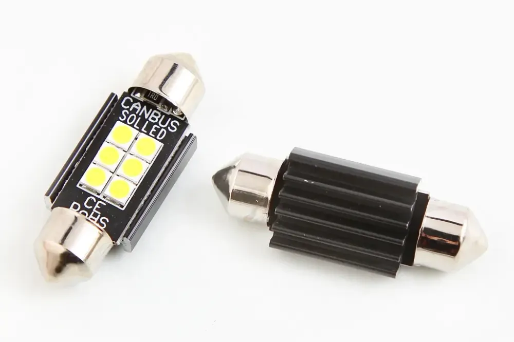 Лампа диодная 12В салона 36мм  6-SMD 3030 CAN с радиатором Cyclone (2 шт.) Винница - изображение 1