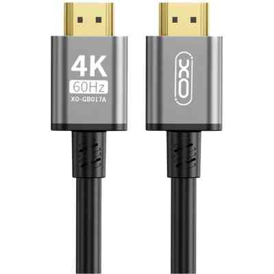 Кабель мультимедийный HDMI to HDMI 3.0m v2.0 black XO (GB017A-HDMI.tranish) Винница