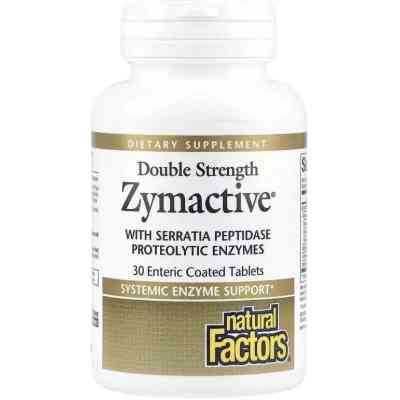 Вітамінно-мінеральний комплекс Natural Factors Ферменти подвійної концентрації, Zymactive, Double Strength, 30 табле (NFS-01752) Вінниця