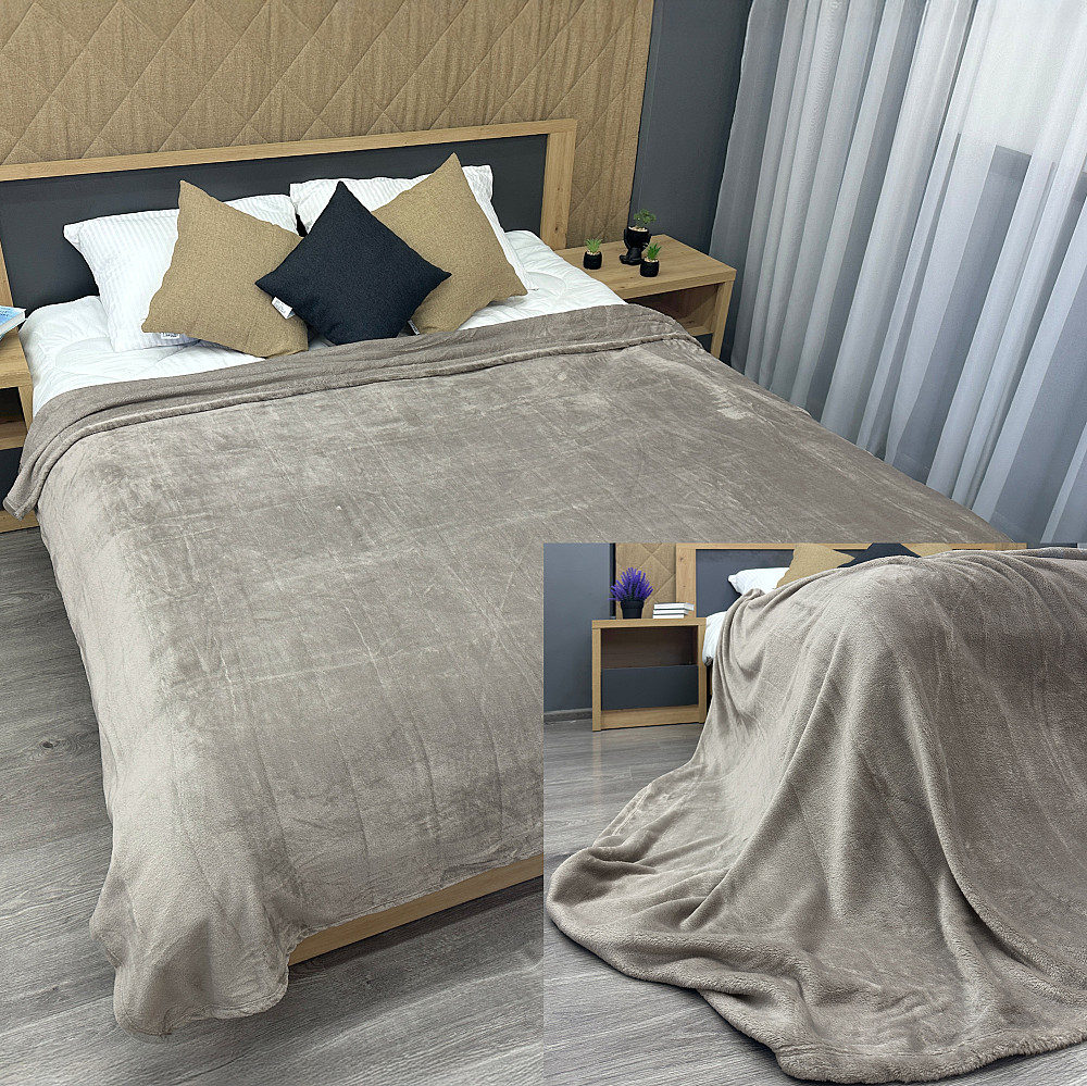 Плед-покривало Decorator WellSoft 150х210 см однотонний Світло-сірий (87-271) Київ - фото 1