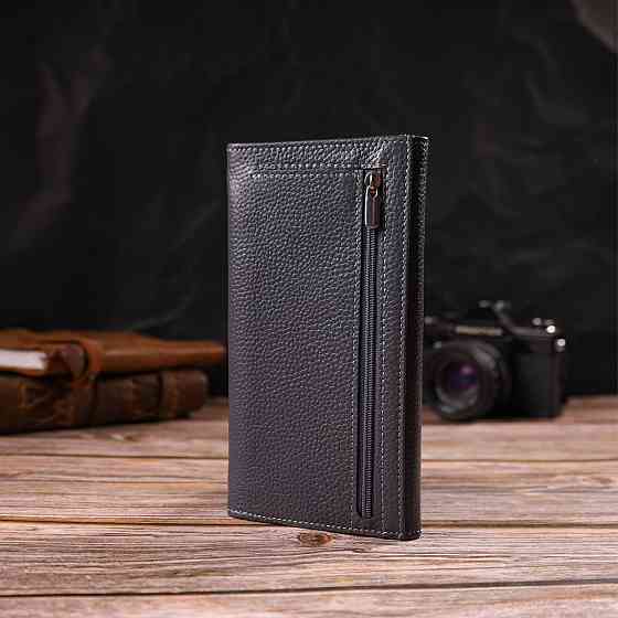 Вместительный кошелек для женщин из натуральной кожи Серый (CANPELLINI) Киев