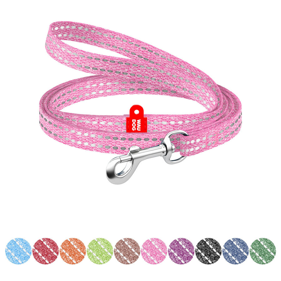 Повідець для котів та дрібних порід собак з відновленої бавовни WAUDOG Re-cotton світловідбиваю Коломия - фото 1