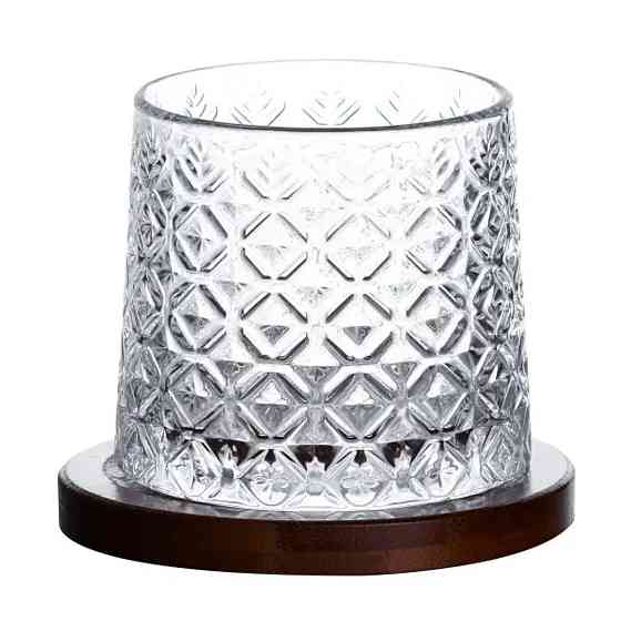 Стакан для виски з бамбуковою підставкою 300 мл Київ