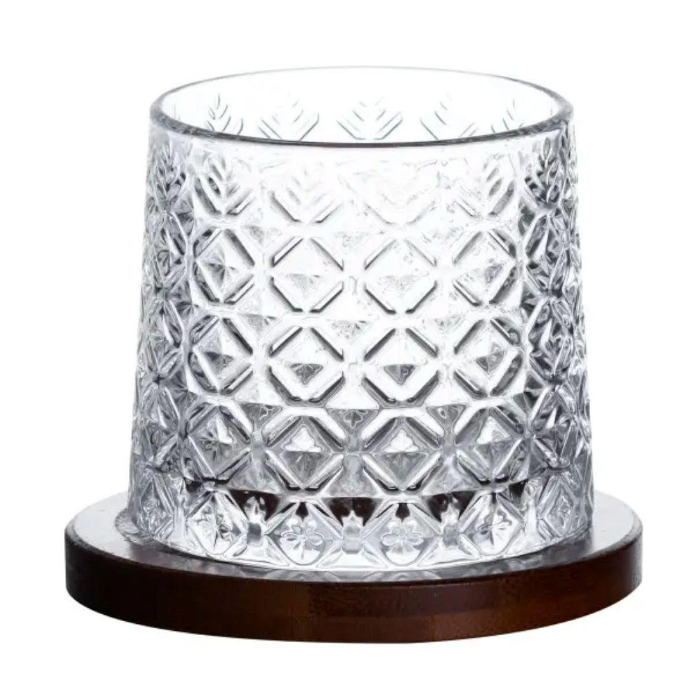 Стакан для виски з бамбуковою підставкою 300 мл Київ - фото 1