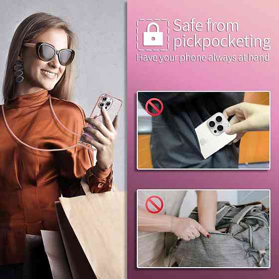 Чехол Phoona для iPhone 16 Pro с ремешком MagSafe блестящий защитный TPU противоударный розовый Киев