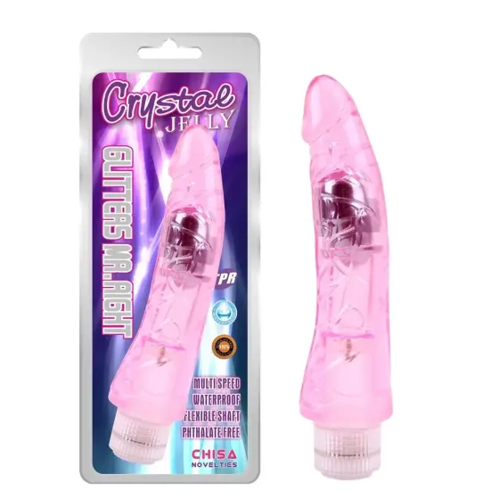 Вибратор прозрачный Chisa Crystal Jellie на батарейках, розовый Sex Aura Киев