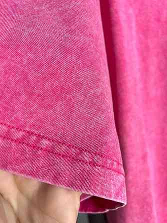 Футболка жіноча A-N 48020 базова оверсайз подовжена вільний крій варена тай дай one size, рожевий, one size Київ